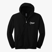 Texas Speed & Performance Black Full-Zip Hoodie with TSP Color Logo on Left Crest
